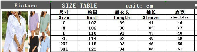 Spring And Summer Women'S Deep V-Neck Chiffon Shirt Sunscreen Shirt Dress 21