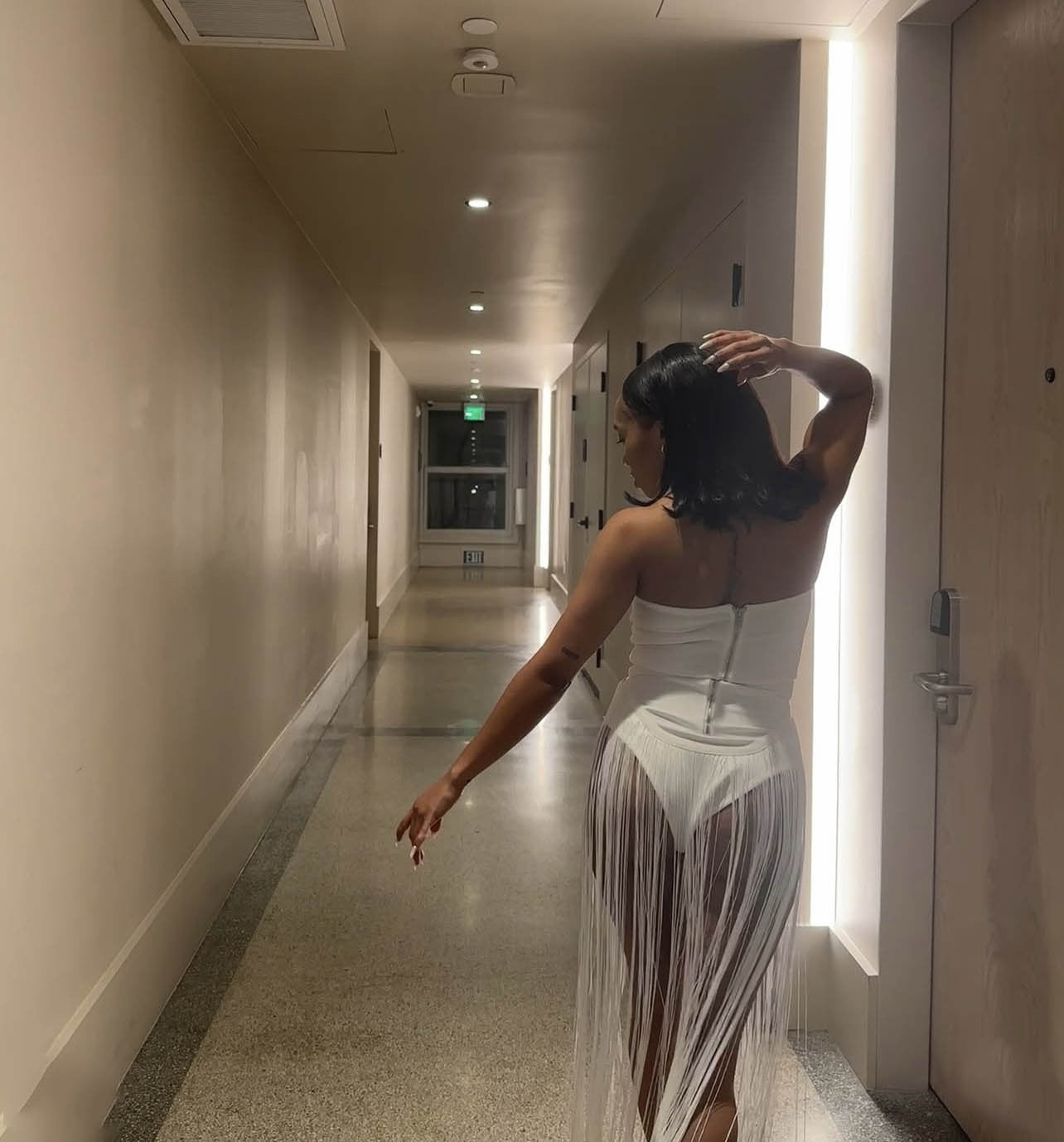 Spring Summer Style Tassel Trimmed Sexy Slimming Zipper Strapless Dress 7