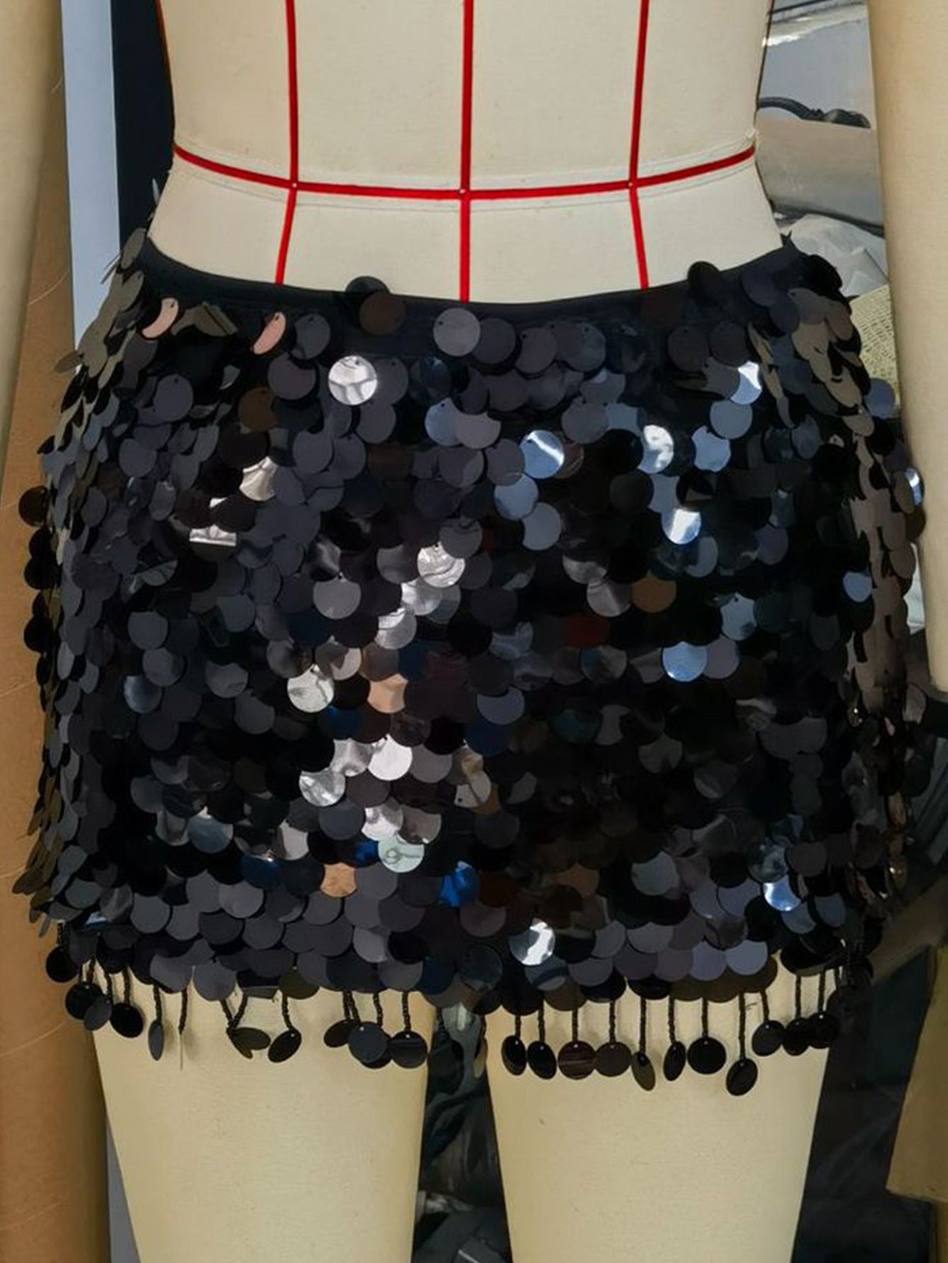 Sexy Black Sequin Short Skirt Summer Women's Wear 9