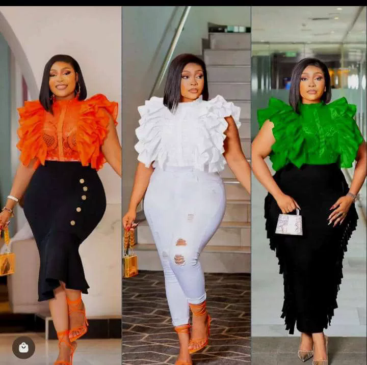 Women Summer French Ruffle Patchwork Crochet Hollow Stand Collar Lace Shirt