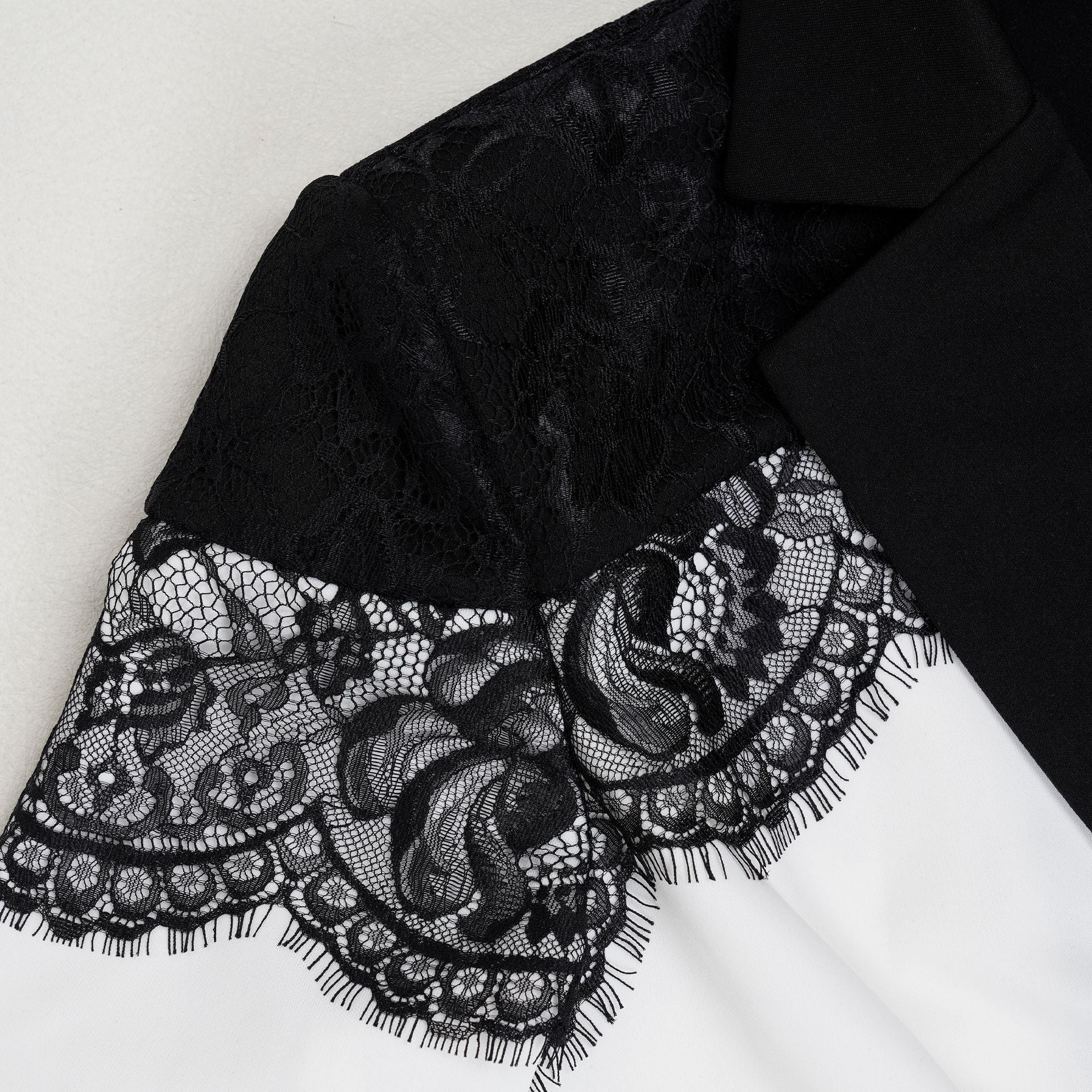 Women casual elegant lace Patchwork blazer and pant two-piece set 25