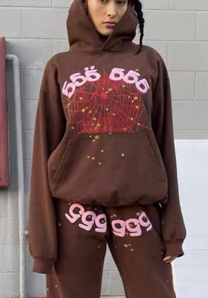 Hip-Hop Letter Print Long-Sleeved Hoodies