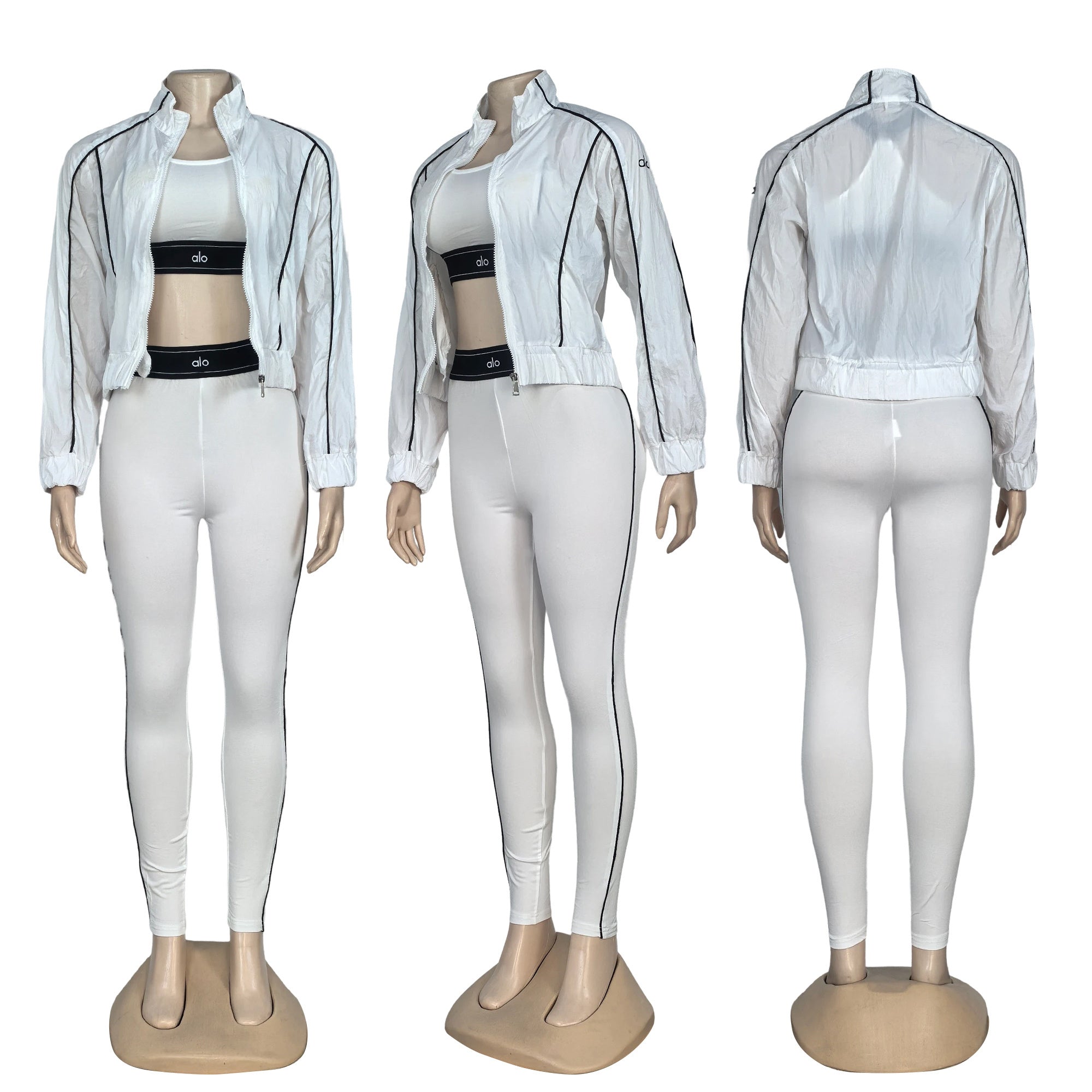 Women's Spring Summer Autumn Fashion Striped Loose Casual Sport Jacket 7