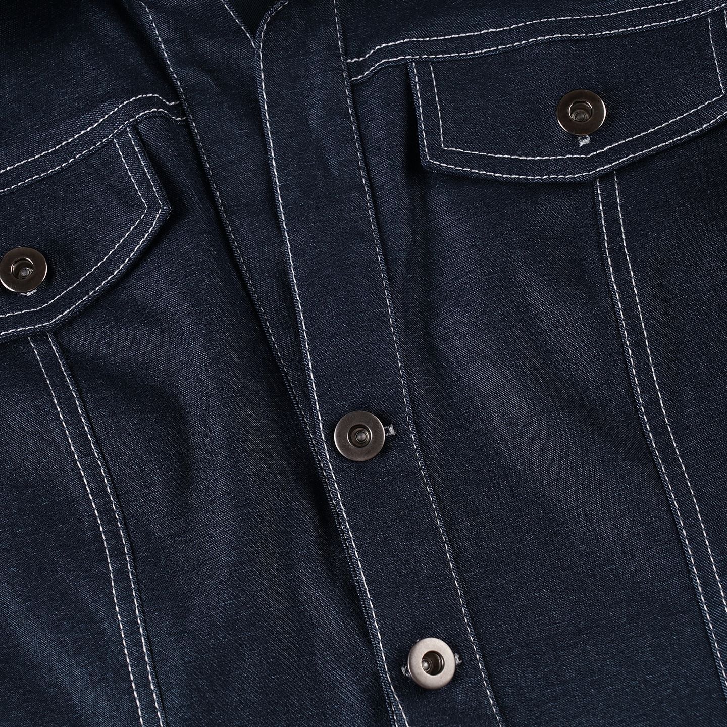 Women's Street Style Chic Turn-Down Collar Slim Waist Short Sleeve Denim Shirt 14