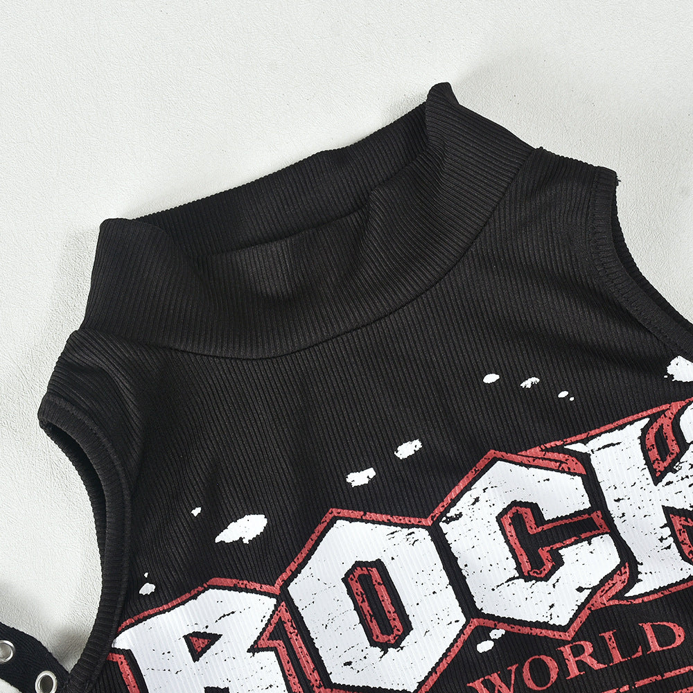 Women Spring Printed Half Turtle Neck Off Shoulder Long Sleeve Dress 12