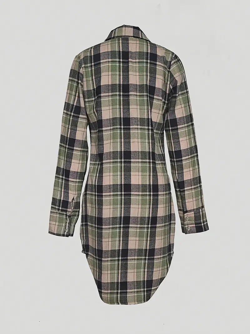 Women Plaid Casual Dress 6
