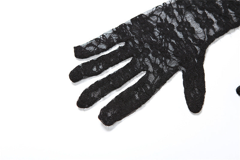 Women Sexy Lace Strapless Top Stockings Pants 2-piece Set 8