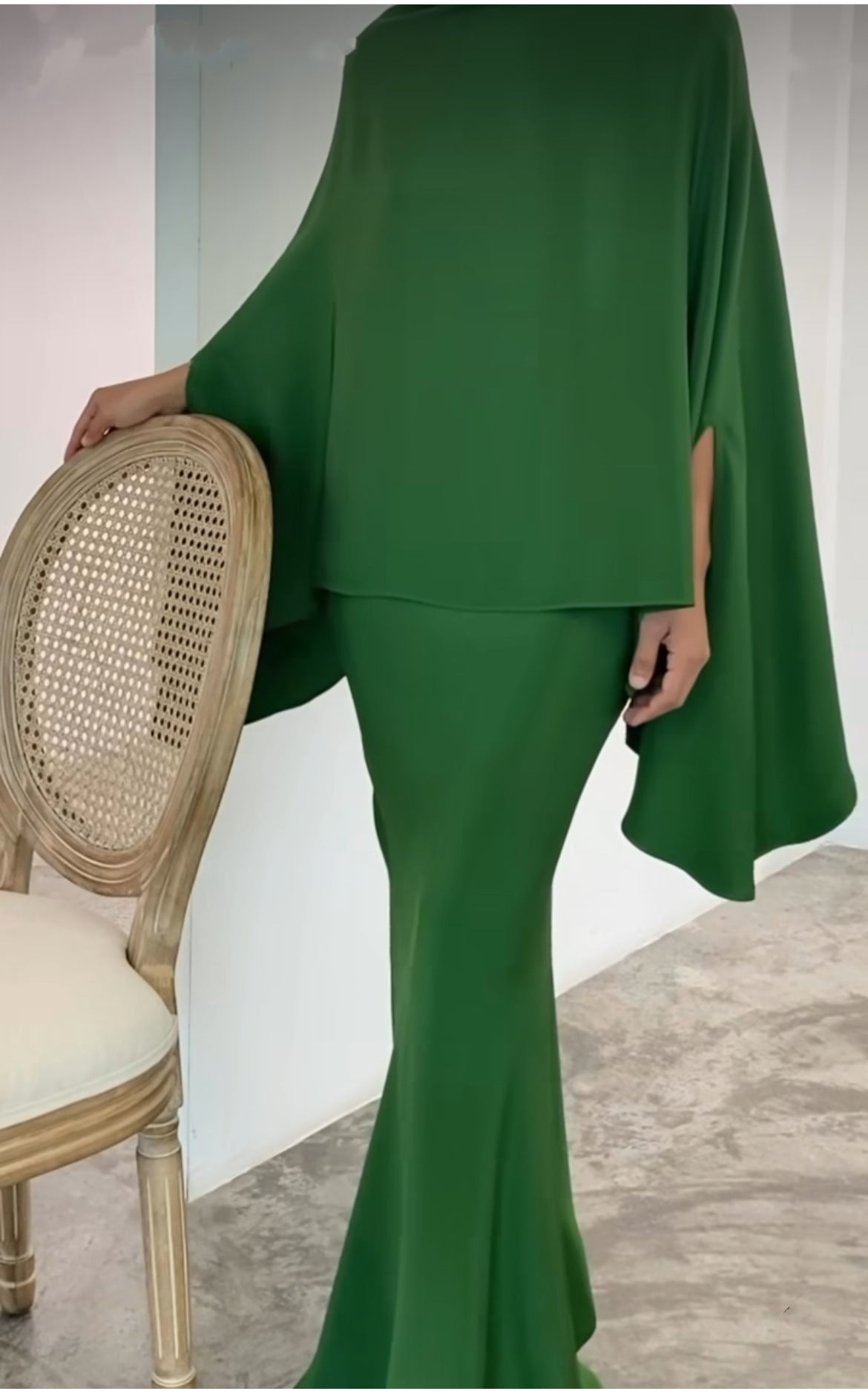 pearl white formal dress set 4