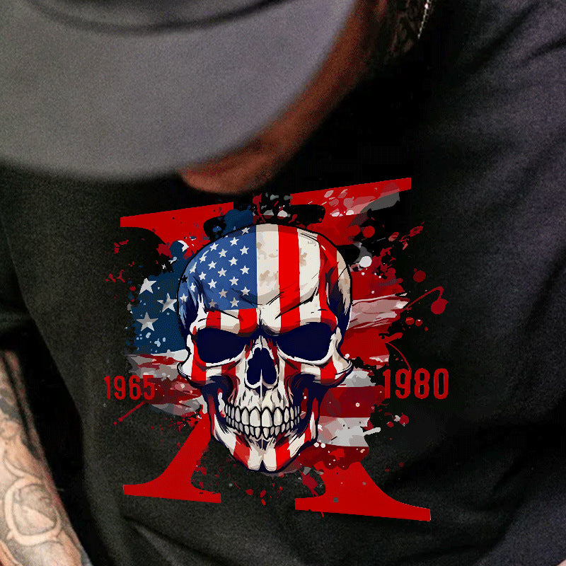 Loose Casual printed men's fashion Round Neck short sleeve t-shirts 3