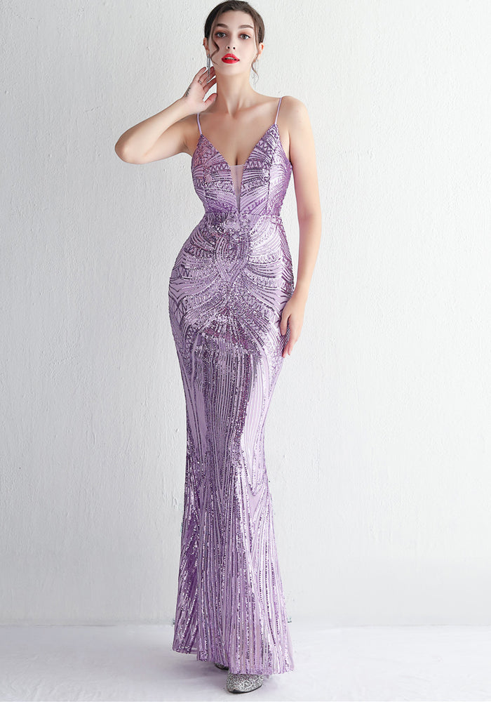 Long Sequins Plus Size Costume Formal Party Evening Dress