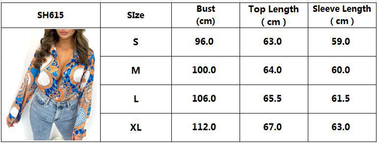 Women's Tops Spring Autumn Turndown Collar Printed Long Sleeve Button-Down Shirt 10