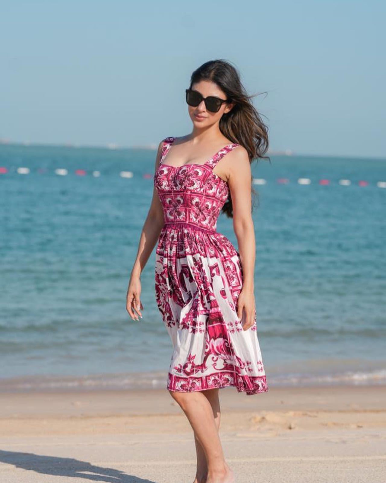 Women French Suspender Printed Strapless Dress 8