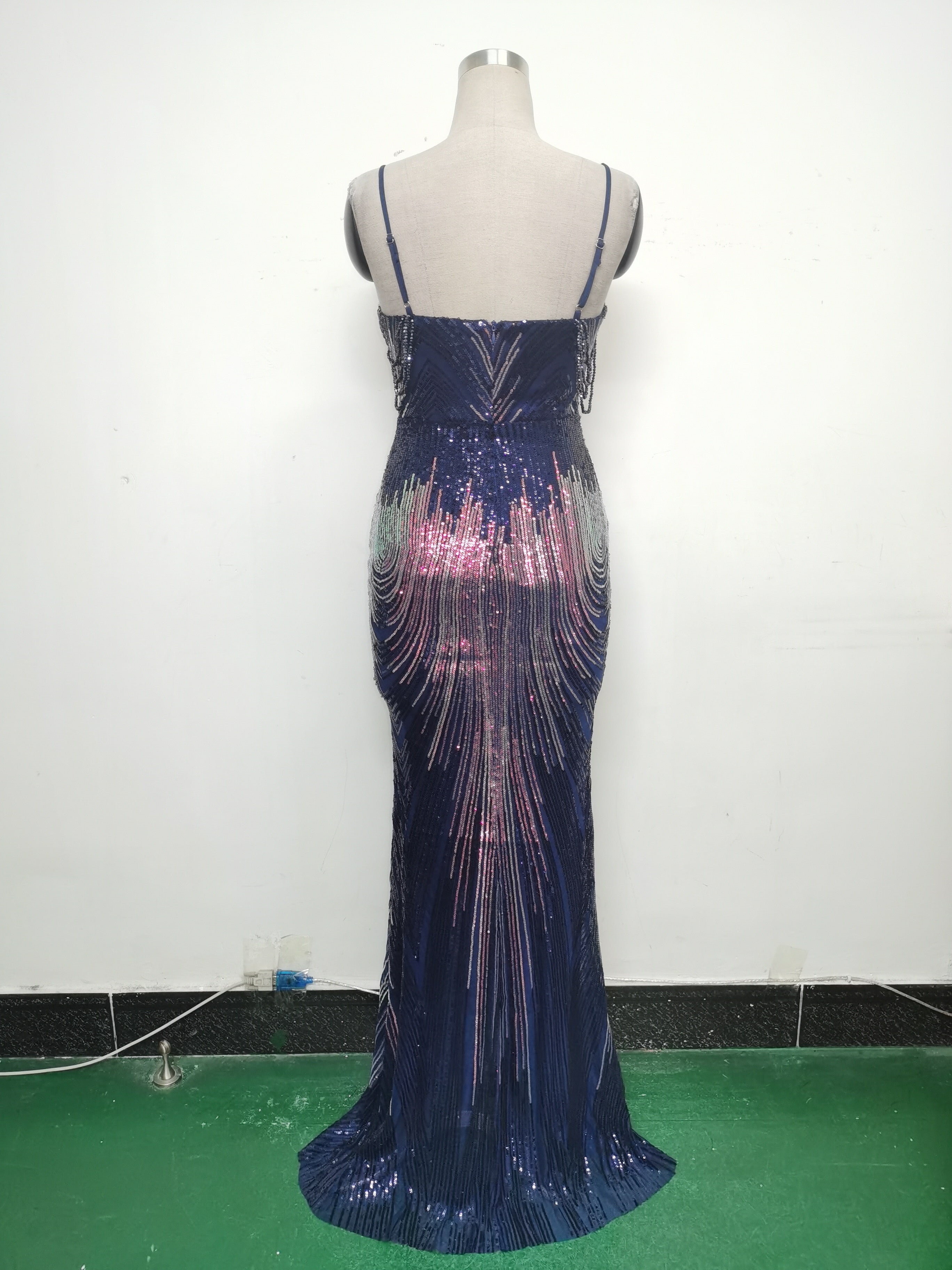 Women sequined beaded evening dress 21