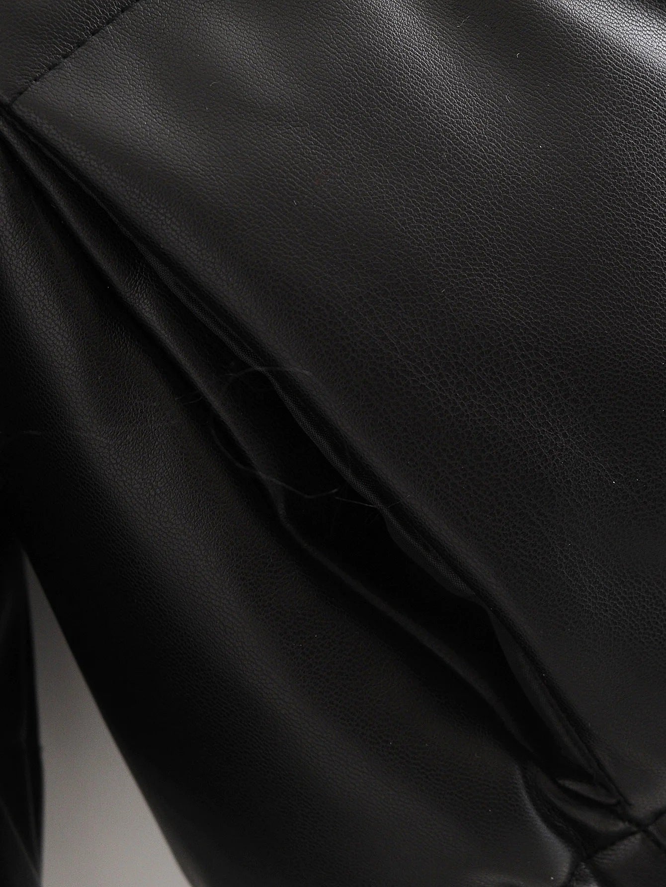 Leather Casual solid color leather cotton-padded Stand Collar jacket 59