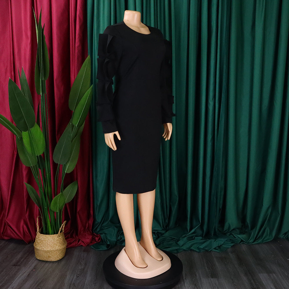 Plus Size Women Elegant African Long Sleeve Dress 16