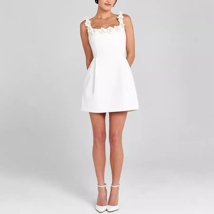 Spring Summer Floral Strap Sleeveless A-Line Loose Casual Women's Dress 8