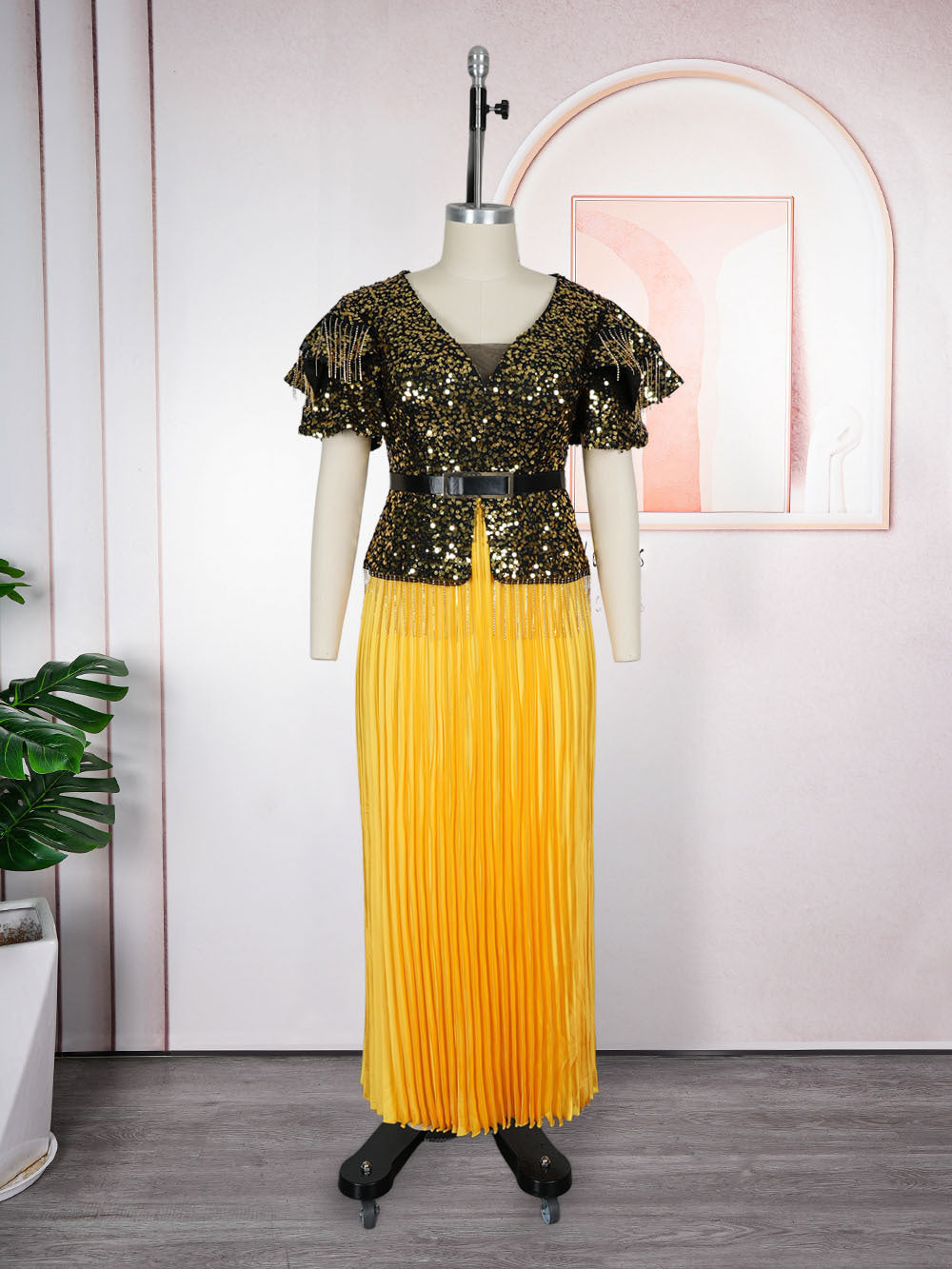 Plus-size African Women elegant sequin dress Dresses 12