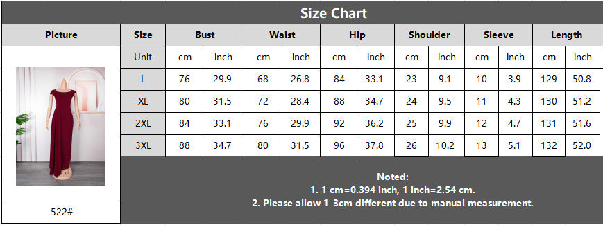 African Women's Plus Size Solid Color Long Dress 13