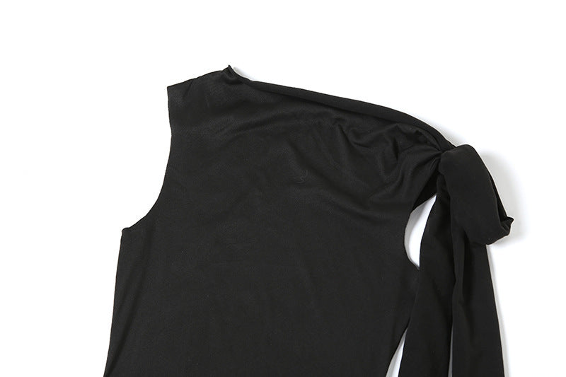 Spring & Summer Women's Casual Sexy Solid Slash Shoulder Sleeveless Slim Long Dress 14