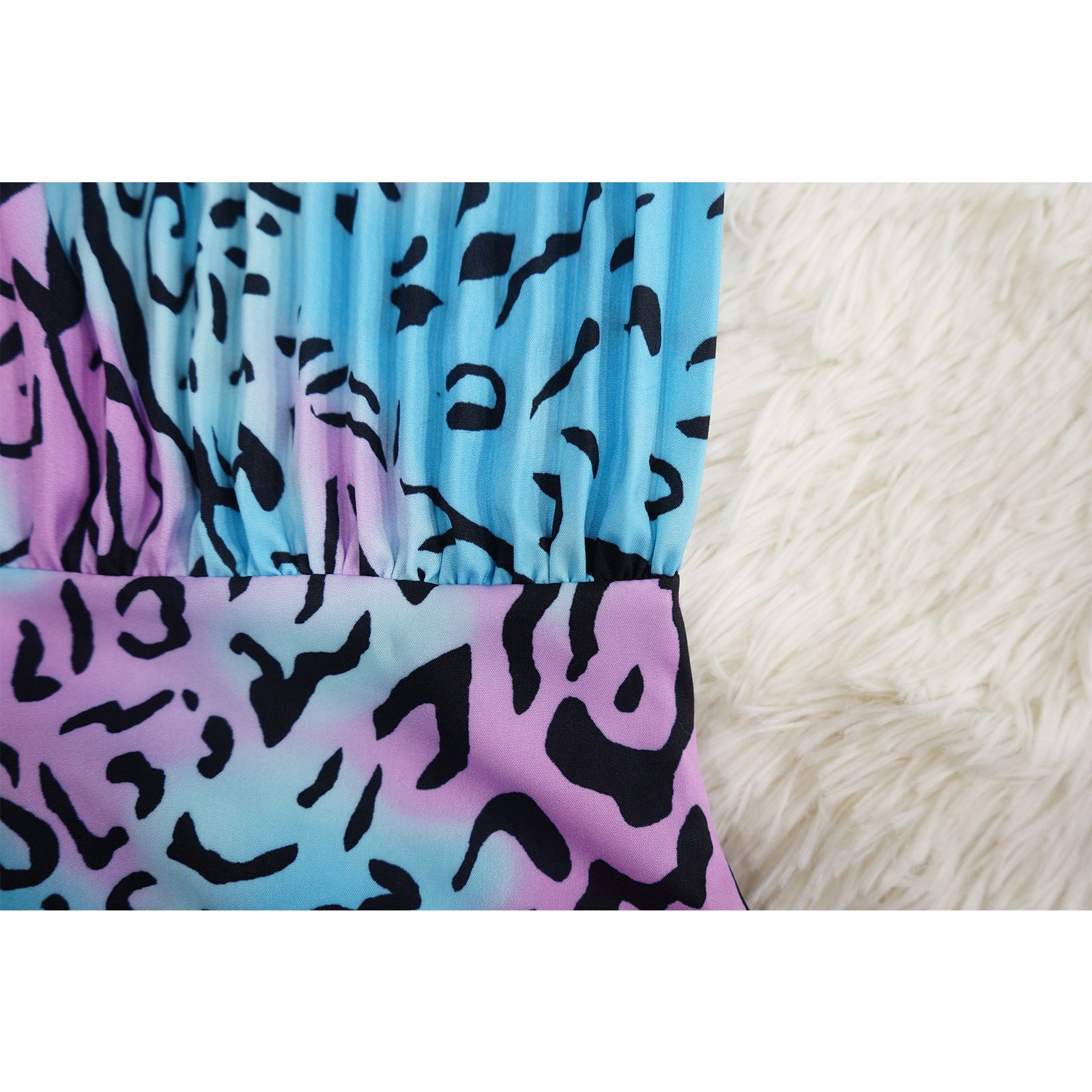 Ladies Fashion Printed Strap Pleated Jumpsuit 23