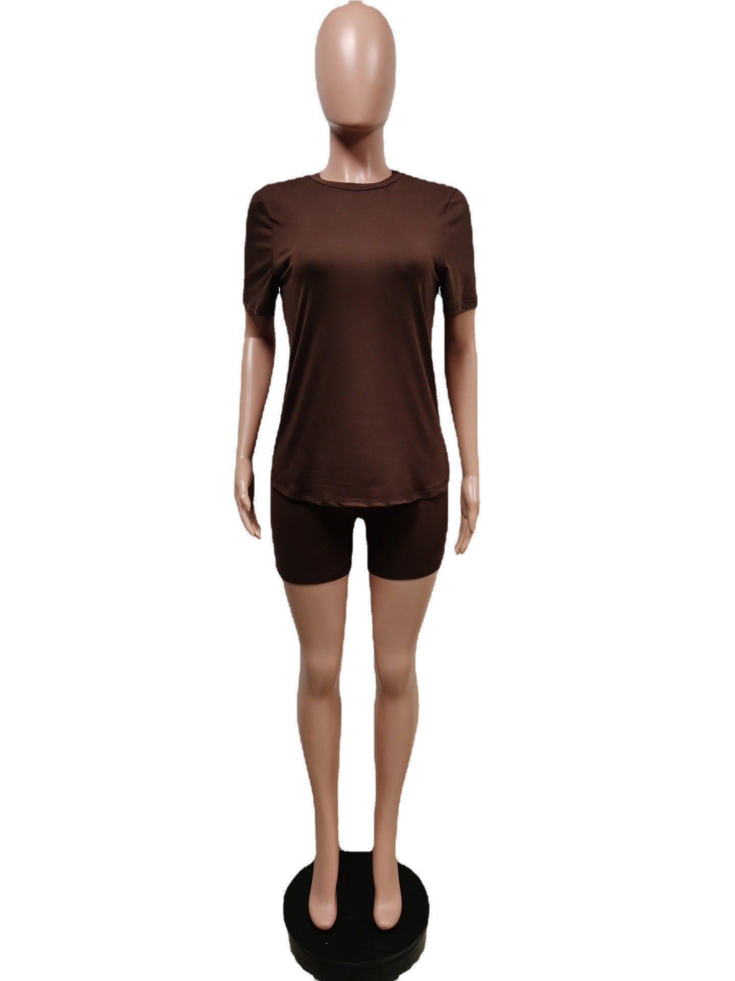 Women Summer Casual Short Sleeve Top + Shorts Sports Two-piece Set 13