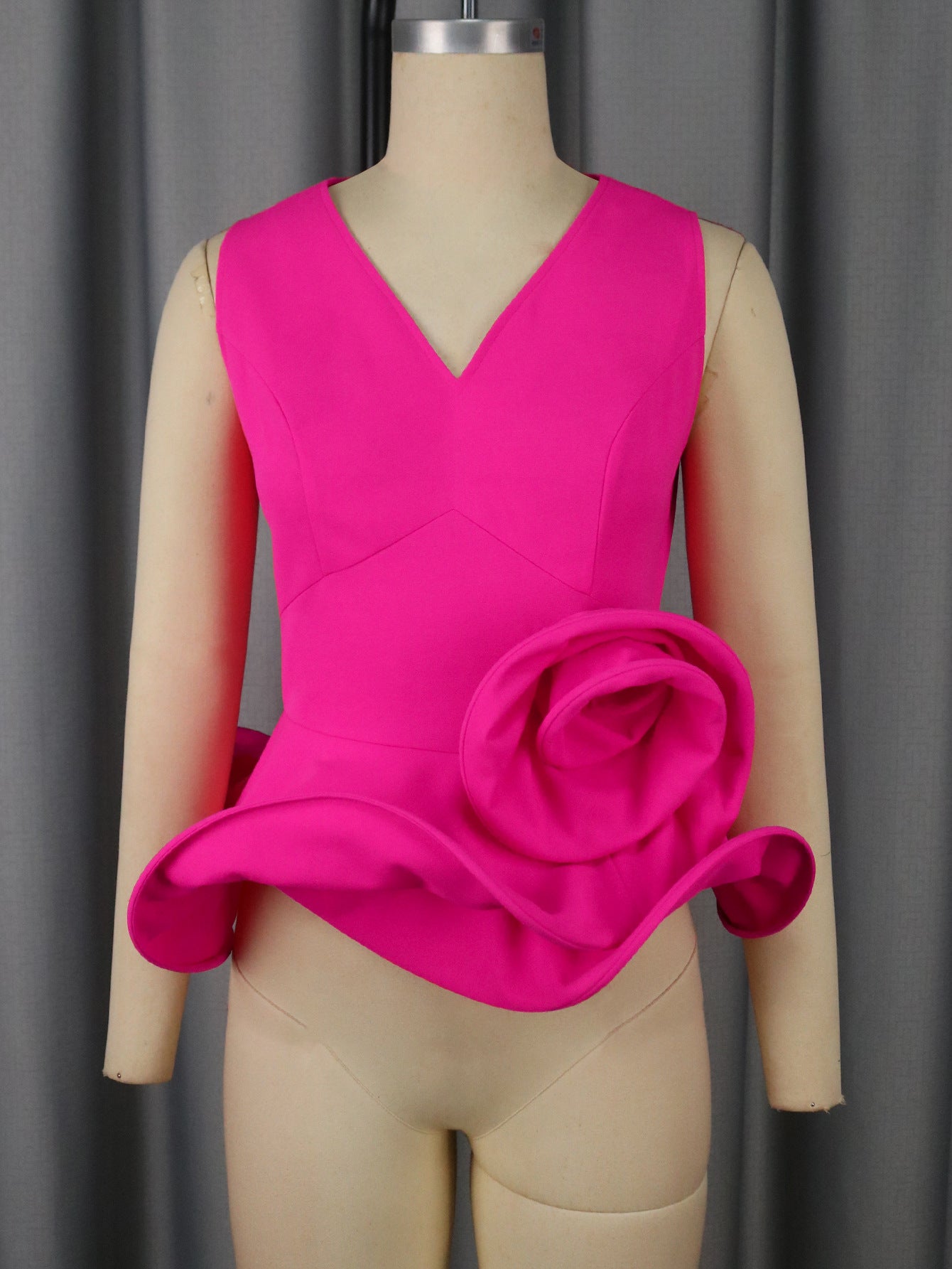 Floral V-Neck Sleeveless Top & High-Waist Straight Pants Two-Piece Set 6