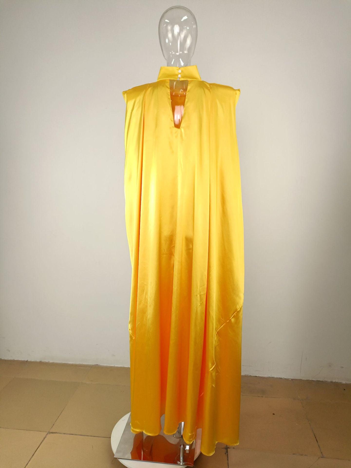 Dubai Muslim Women'S High Neck Loose Swing Robe Satin Dress Women'S Abaya 41