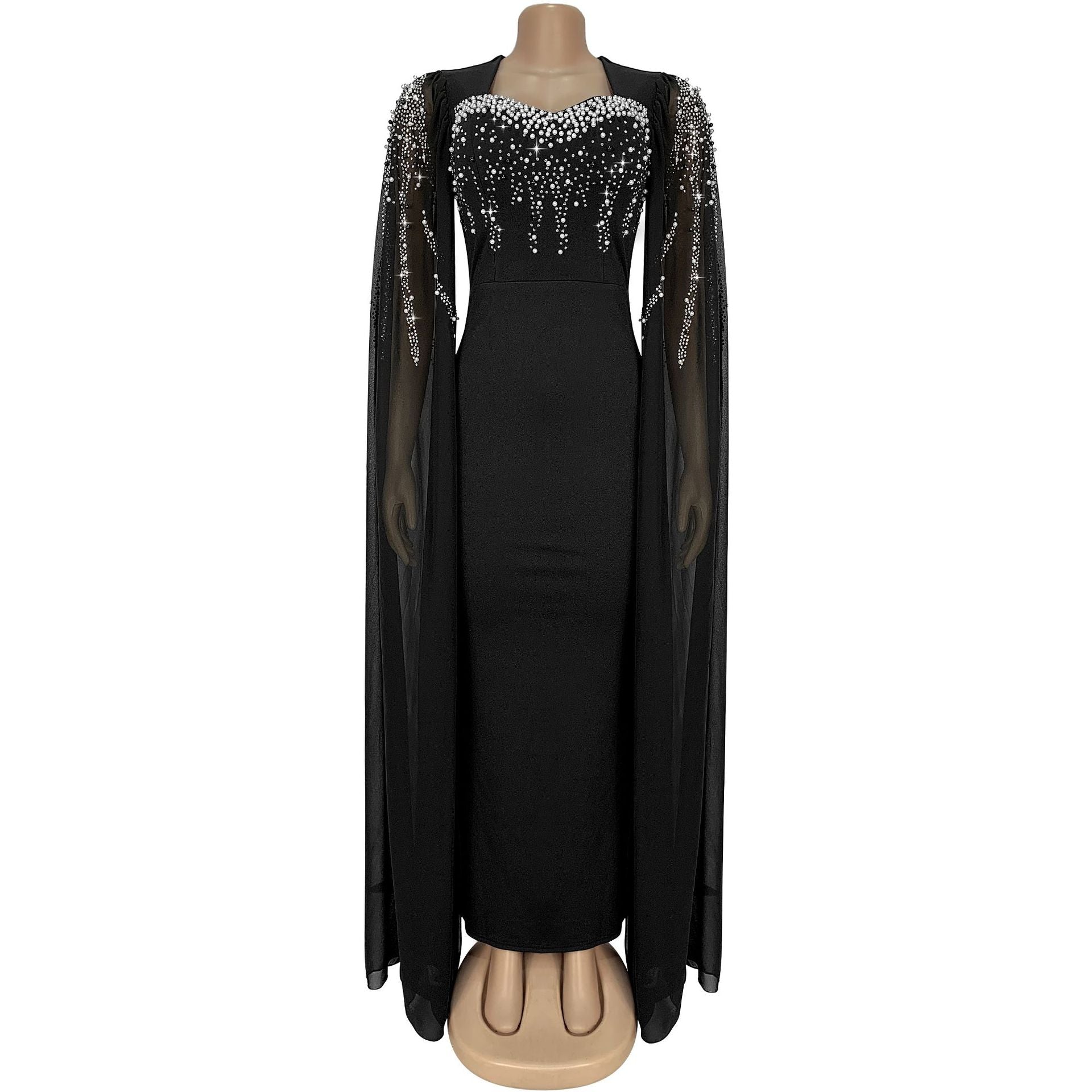 Women's Elegant Chic Beaded Fashionable Evening Dress 4