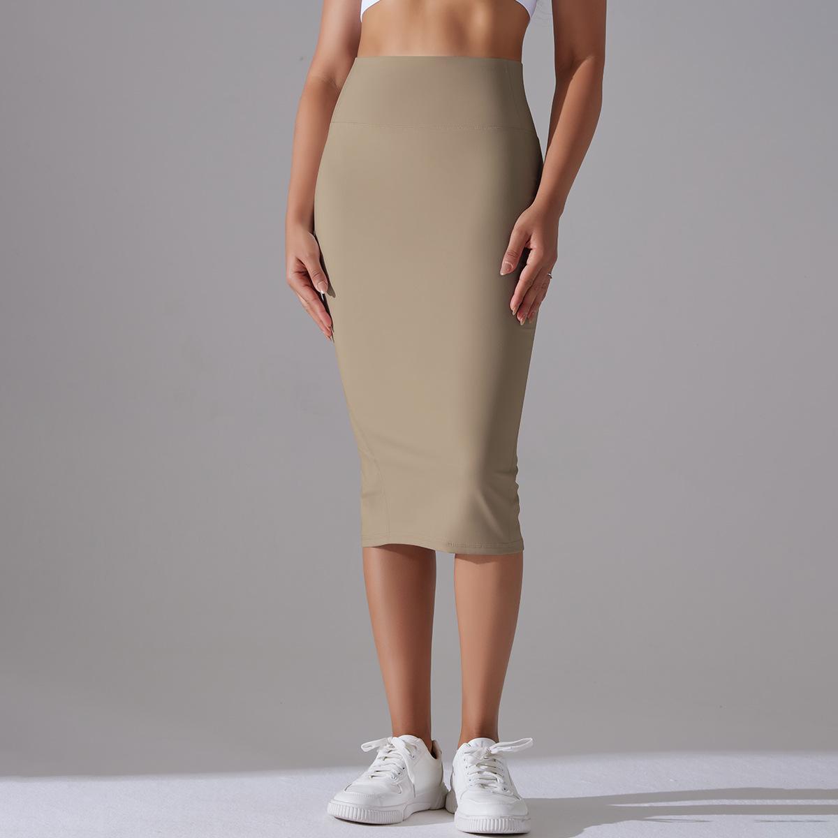 Women High Waist Stretch Slit Sports Skirt 56
