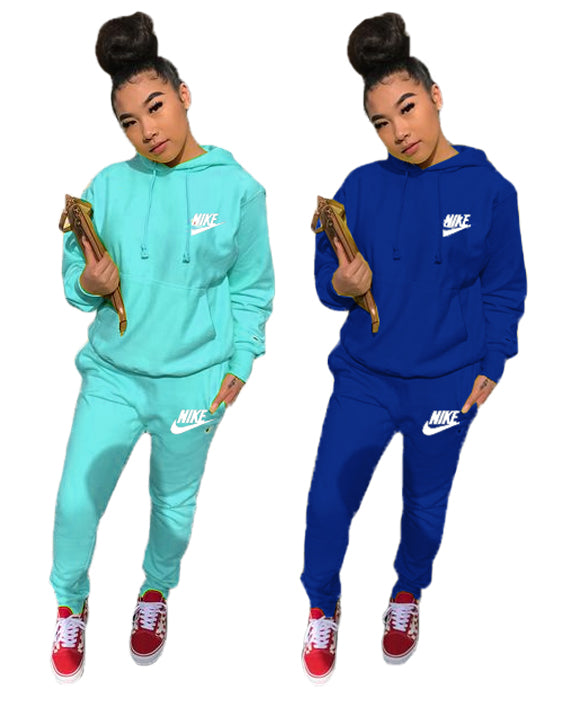 Women's Fashion Casual Embroidered Hooded Two-Piece Pants Set 24