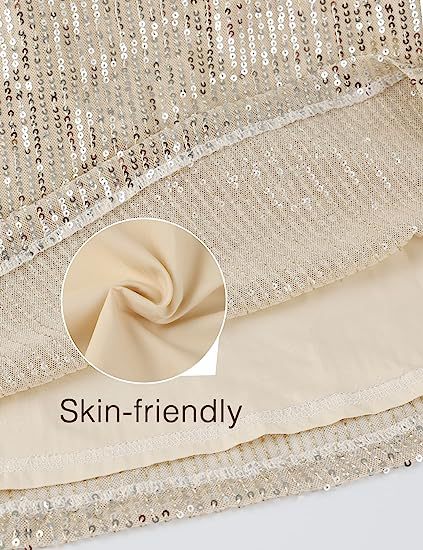 Summer Sequin Round Neck Long Sleeve Casual Loose Sequin Dress 19