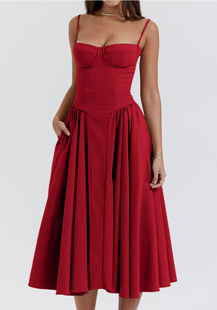 Women Spring Elegant French Retro Strap Dress