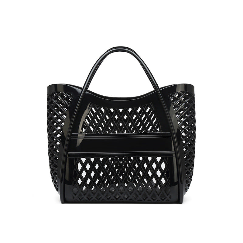 PVC Bag Shopping Basket Bag Bathing Washing Large Capacity Hollow Handheld Beach Bag 15