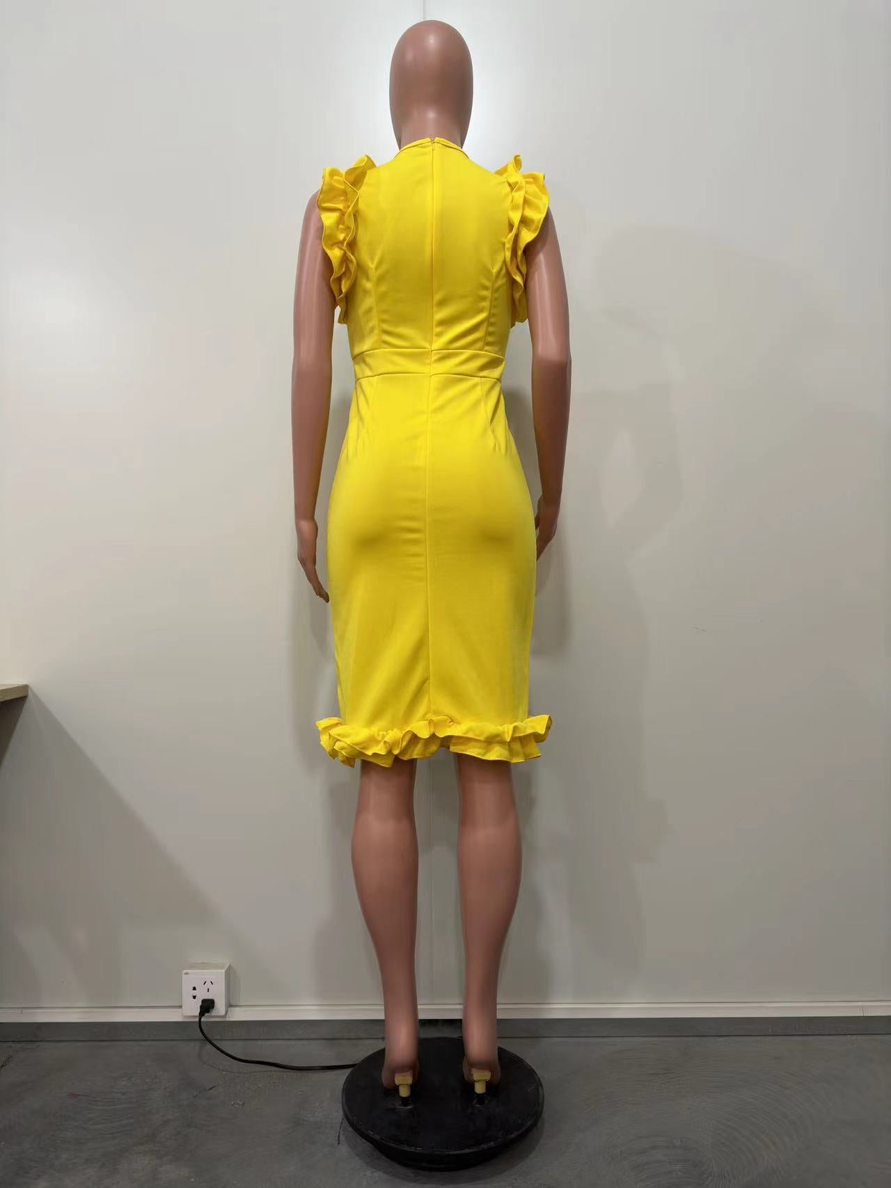 Women Solid Women Multi-Layer Ruffle Edge Dress 15