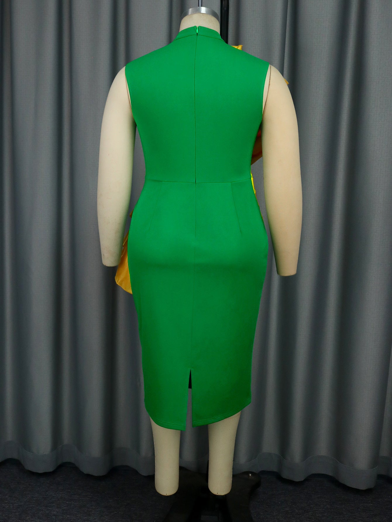 Elegant Contrast Color Sleeveless Slim Formal Party Dress 6