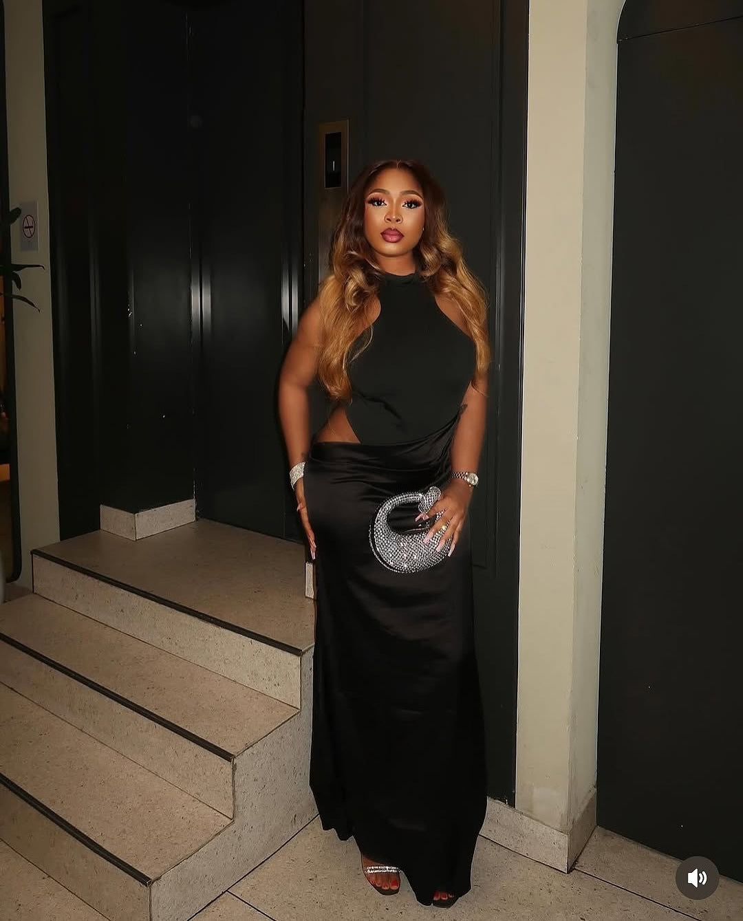 Women Summer Half-High Neck Sexy Sleeveless Patchwork Hollow Dress