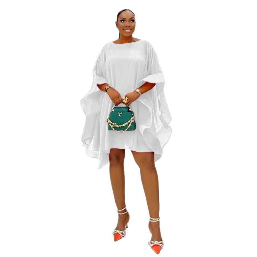 Women Elegant Chiffon Cape Dress 8
