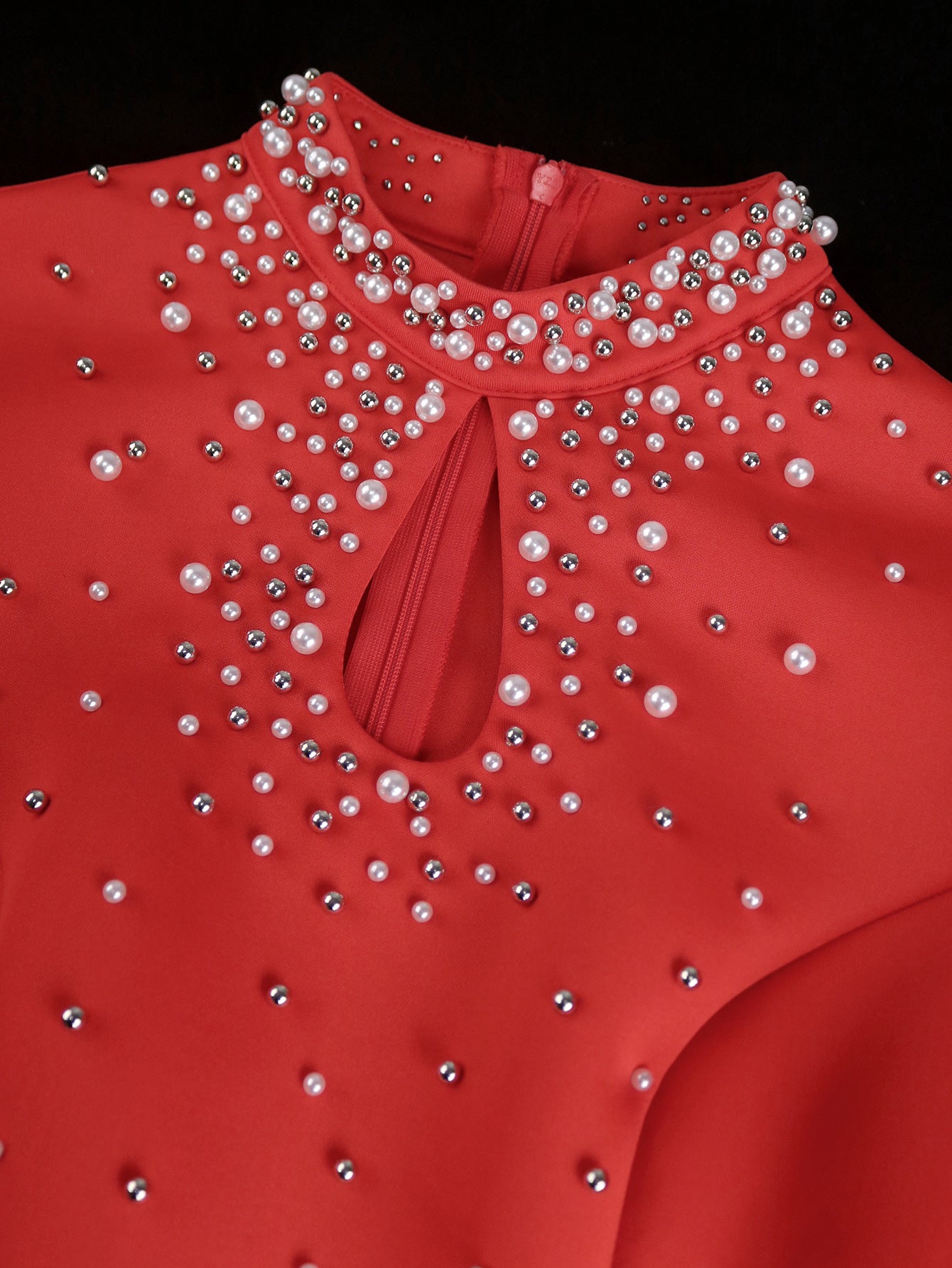 Summer Ruffle Beaded High-Waist Slim Elegant Bodycon Formal Party Evening Dress 10