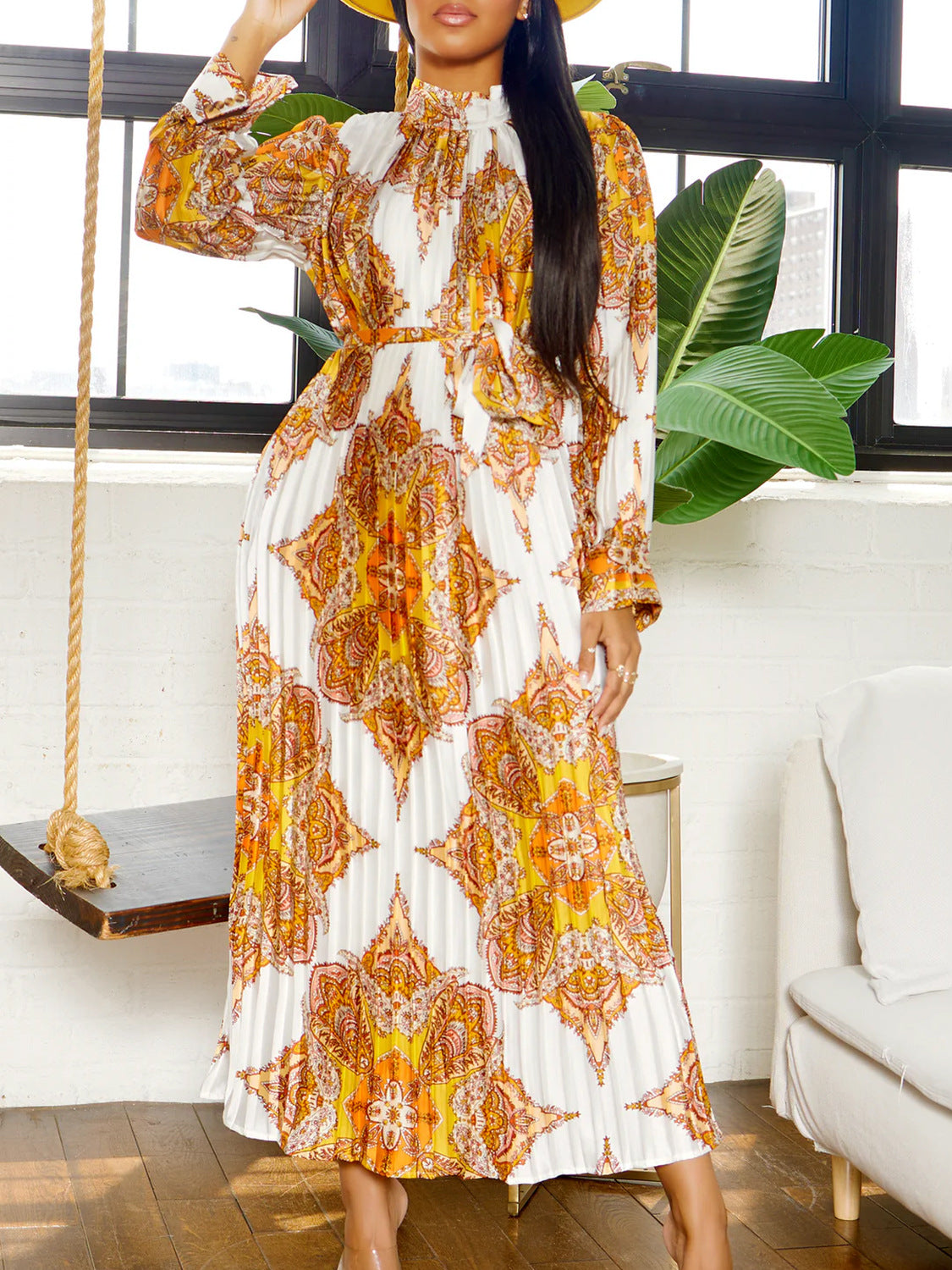 Women Autumn Printed Long Sleeve African Dress 4