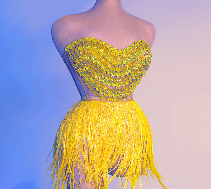 Fashion Halter Neck Strap Mini Dress Nude See-Through Sexy Party Dress 7