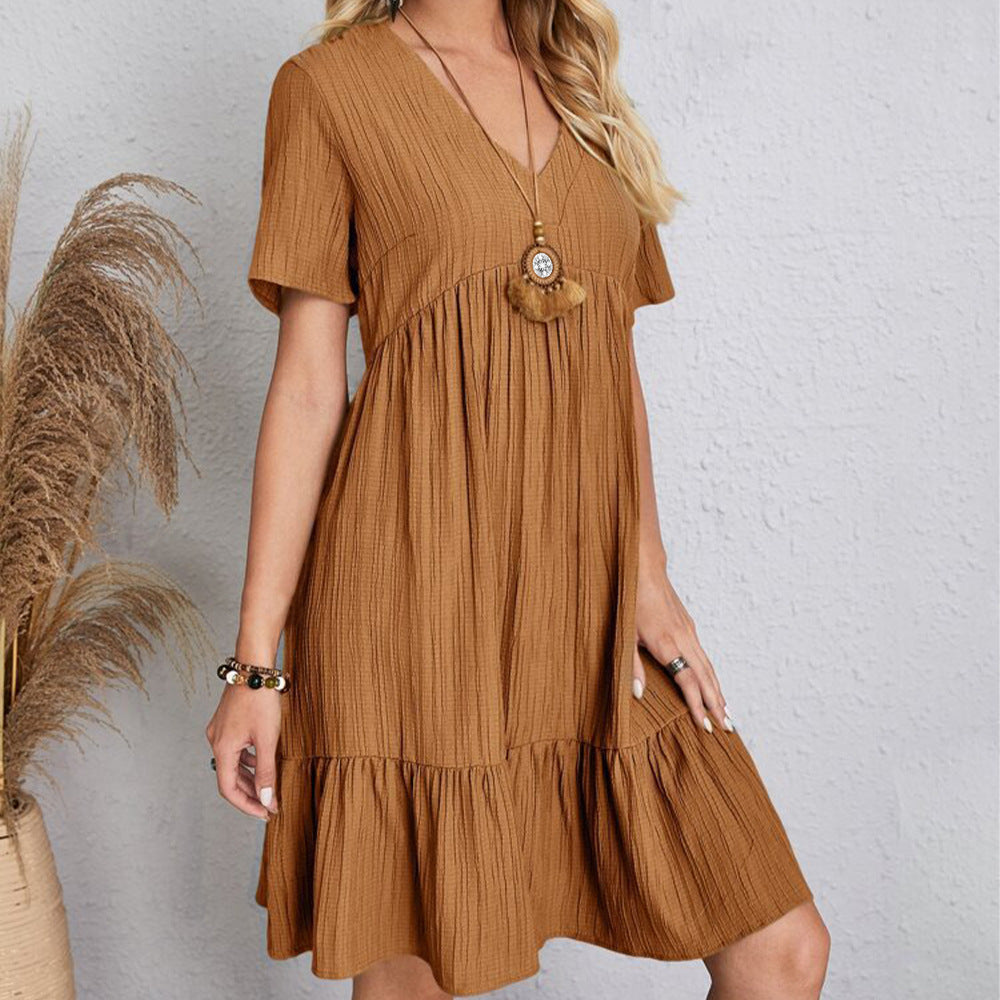 Summer Women Loose Casual Short Sleeve Dress 6