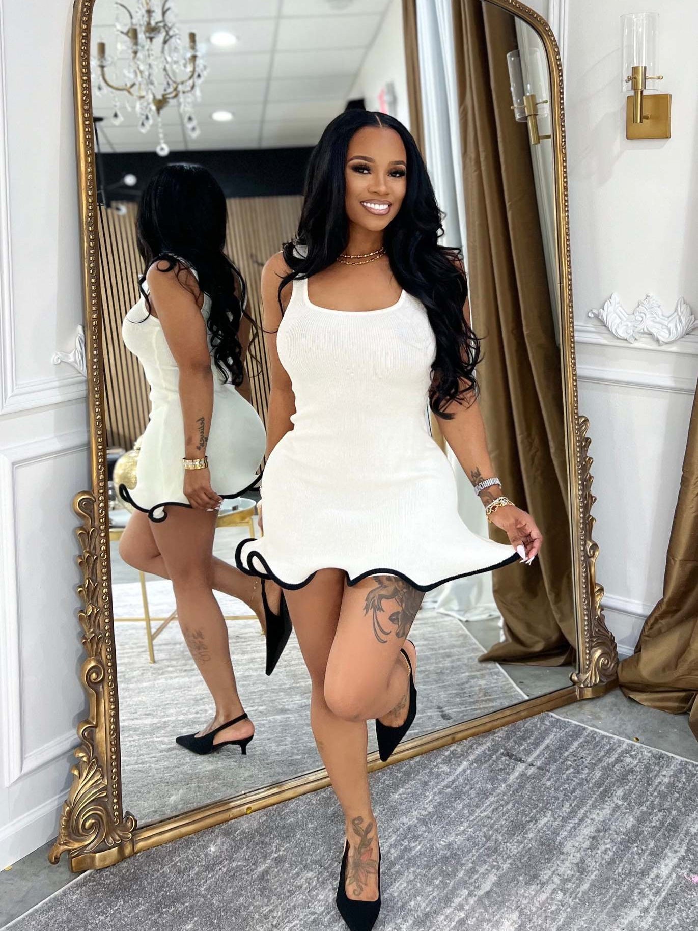 Women's Summer Wave Hem Slim Tank Dress 11