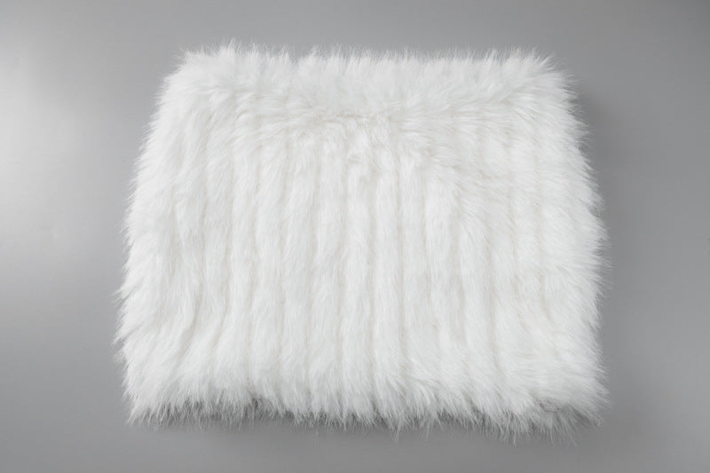 Women sexy furry chest wrap Top and Skirt two-piece set 13