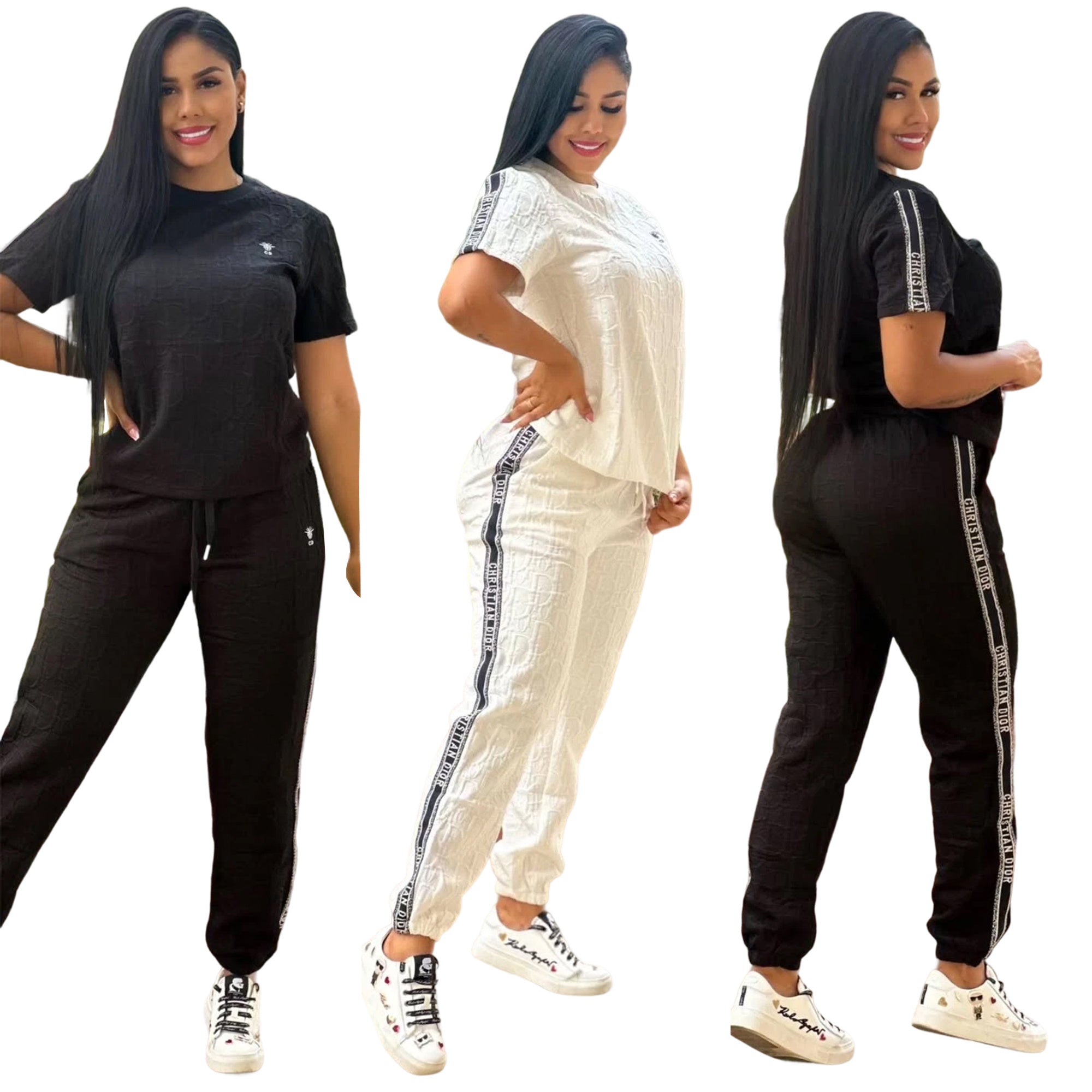 Women Casual Short-Sleeved Top and Pants Two-Piece Set 5