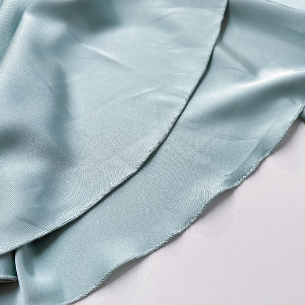 Bell Sleeve Solid Long Sleeve Sexy V-Neck Slim Waist Mini Party Dress 20