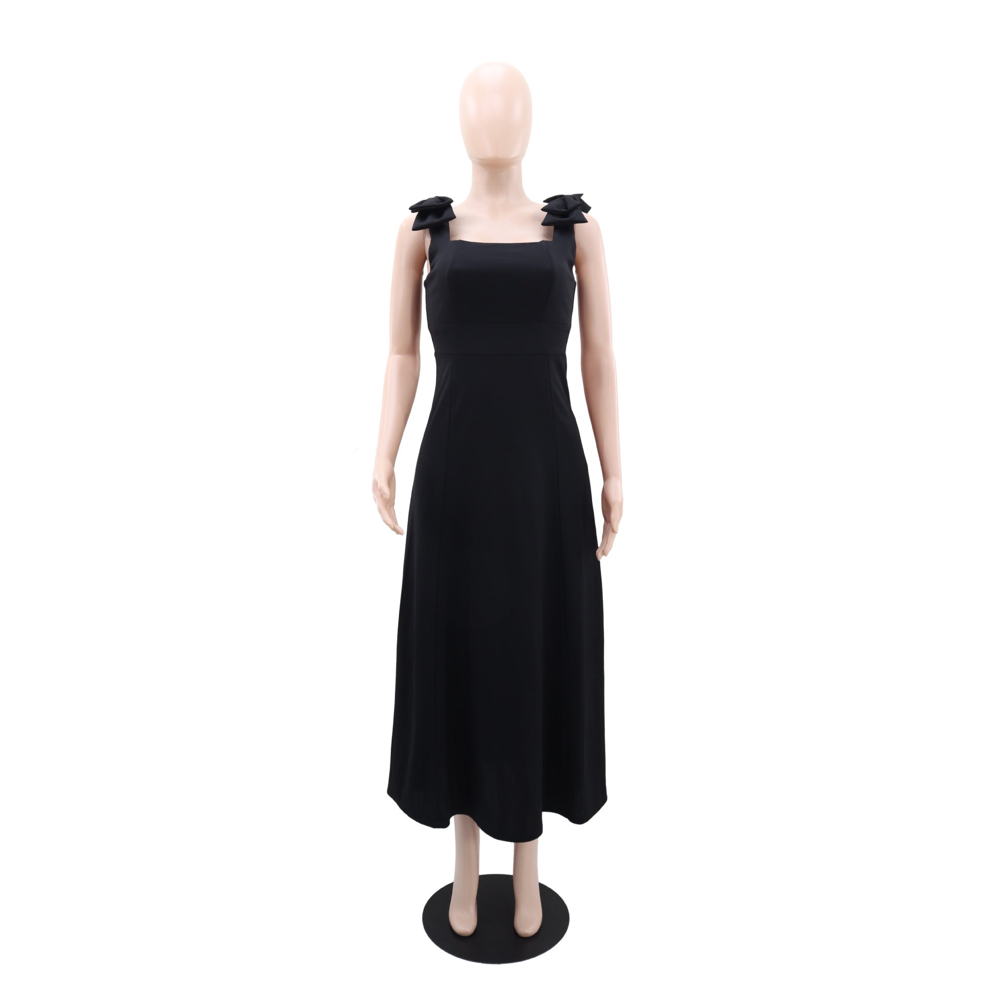 Women Solid Bow Dress 7