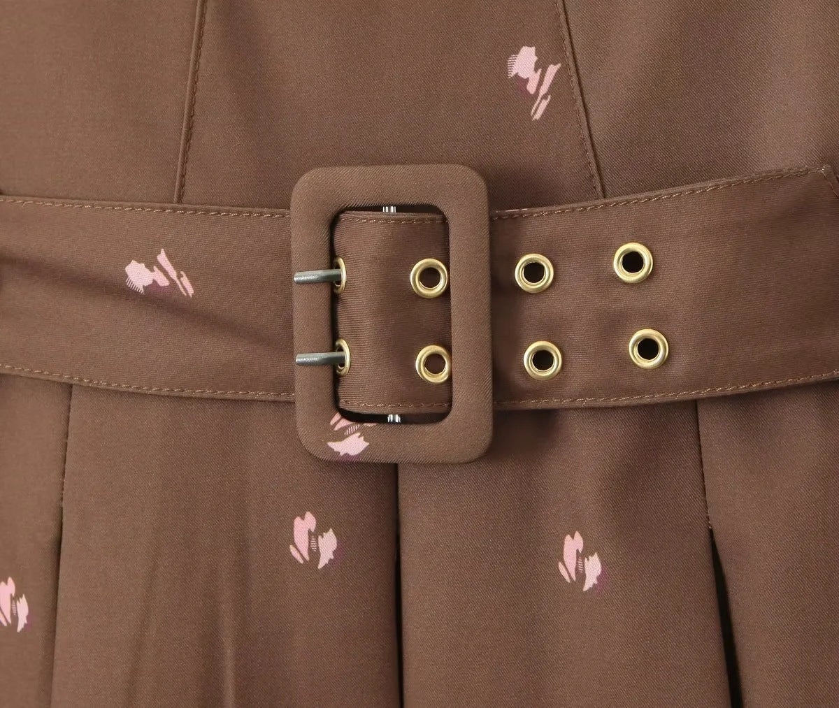 Women Summer French sexy belted pleated printed suspender dress 14