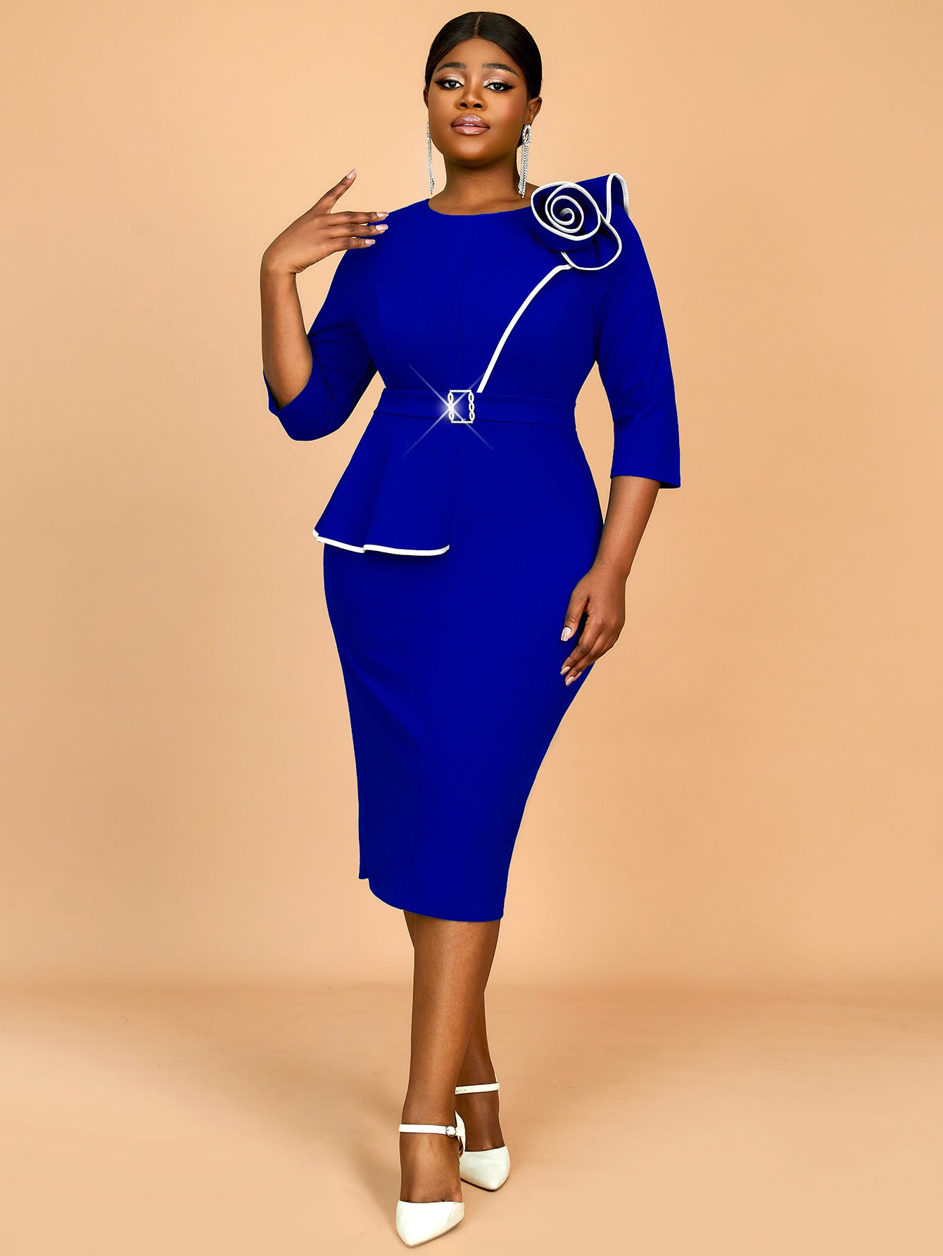 Spring And Summer Fashion Flower High Waist Formal Party Dress 3