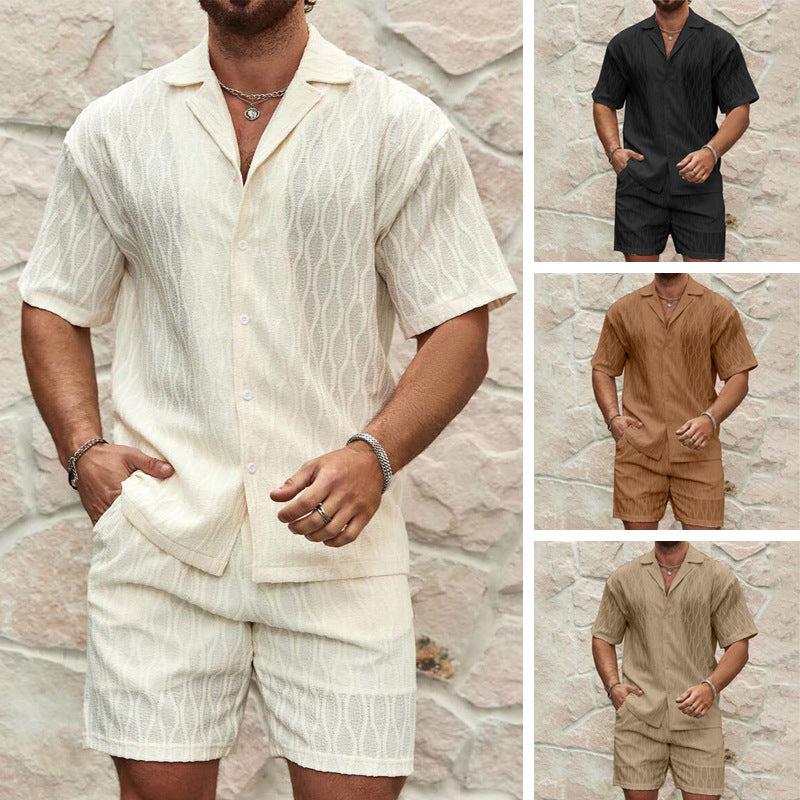 Summer Casual Men's Shirt & Shorts Set 11