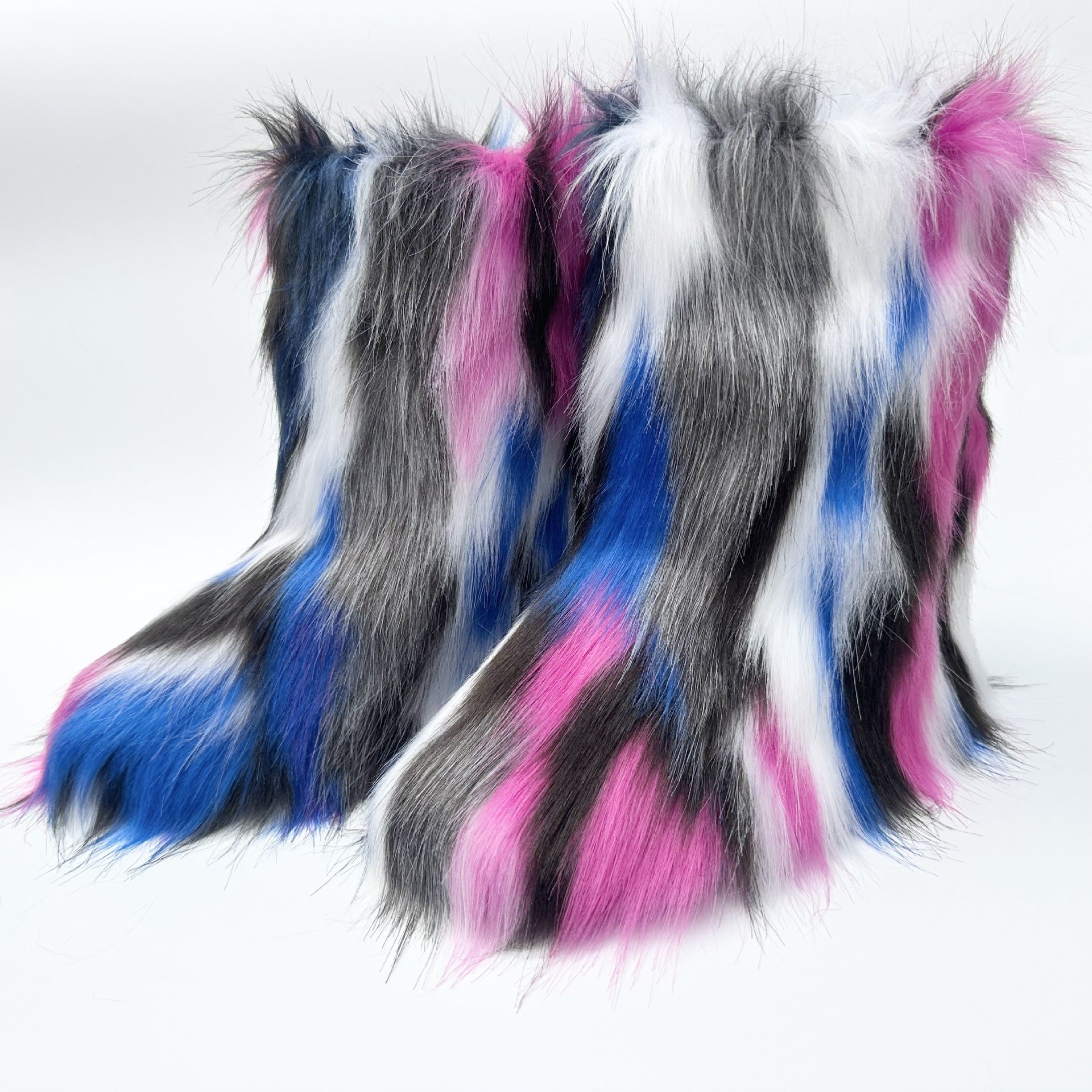 Women Furry Mid-length Snow Boots 17